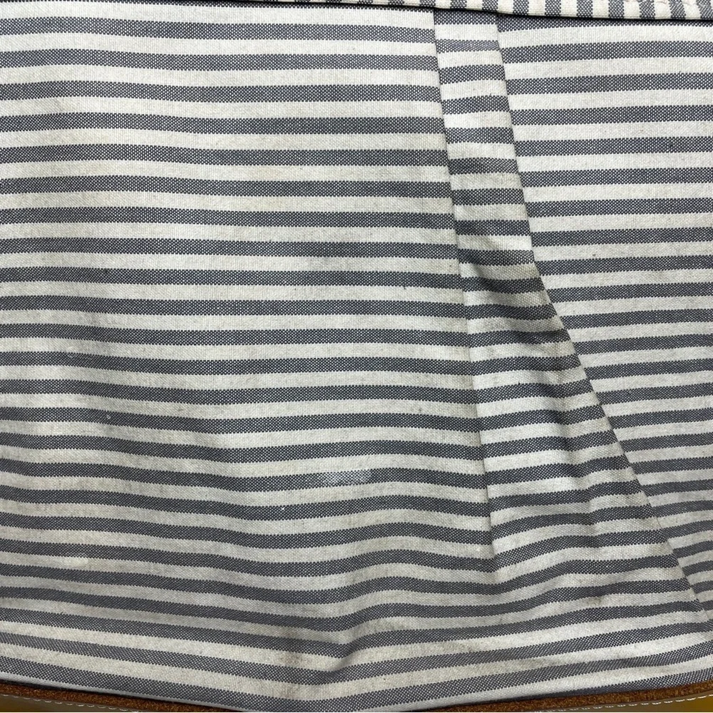 IKABags Paris Diaper Bag Messenger Carryall Gray Stripe Mustard Yellow Leather